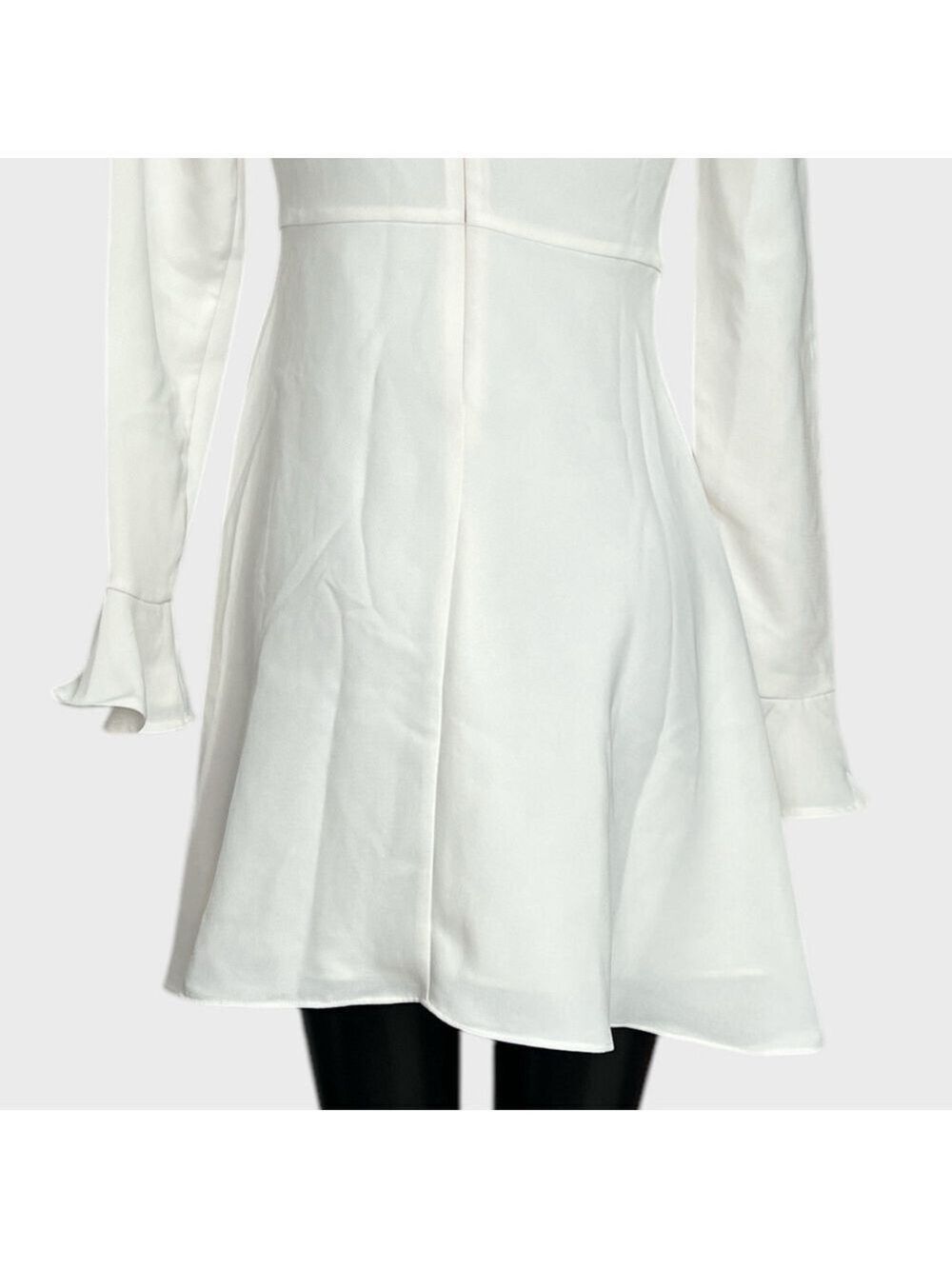 LIKELY Long Sleeve Formal Skater Dress White sz 4 Off Shoulder Minimalist Fancy - Picture 8 of 13